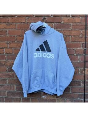 Vintage adidas big logo boxy hoodie XXL